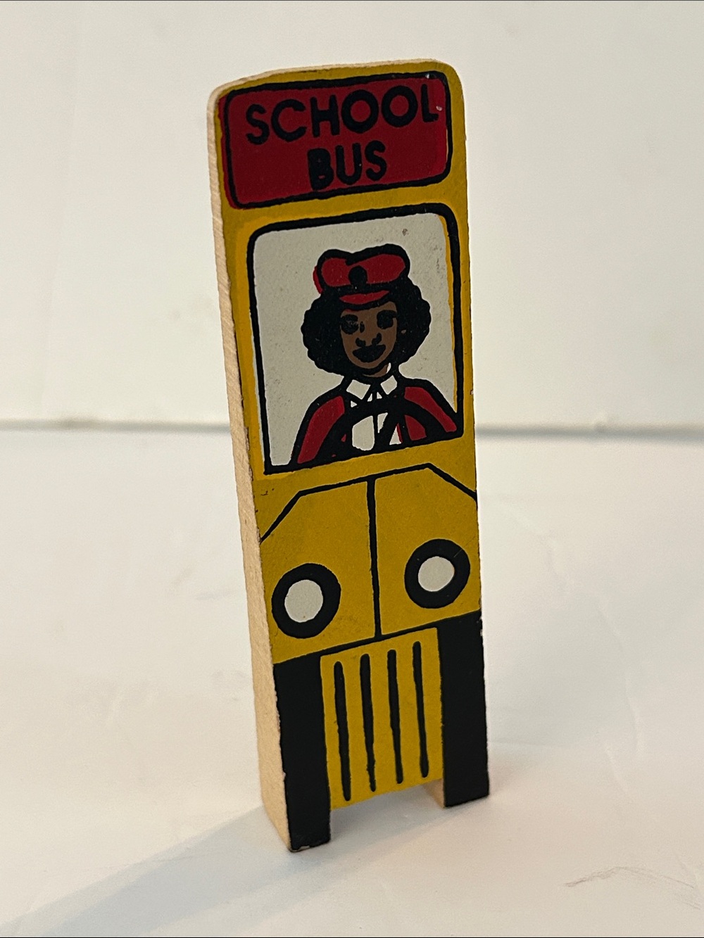 Yellow School Bus Wooden decoration school bus driver front & back view